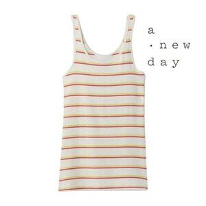a new day Women's Striped Round‎ Scoop Neck Sleeveless Tank Top
